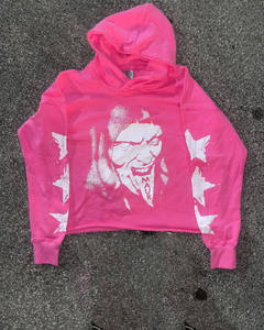 Fabricante personalizado ropa de calle Vintage pantalla impresión Boxy Fit ácido lavado 100% algodón peso pesado recortado sudaderas con capucha de los hombres - Product Image 3