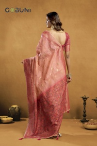 Saree Zari en soie de créateur, tissage traditionnel pakistanais, tenue de fête de mariage pour femmes pakistanaises indiennes - Product Image 2