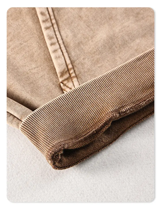 Vente en gros sans ficelle poids lourd 100% coton 550gsm français éponge sweats à capuche Double couche acide Vintage en détresse lavé sweats à capuche - Product Image 2