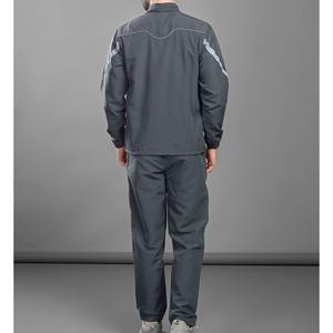 Ensemble coupe-vent unisexe grande taille vêtements de gym impression DTG poches passepoilées et panneau de travail col montant survêtements en nylon pour hommes - Product Image 2