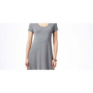 Abito da donna casual da festa Style Co, grigio tinta unita, a maniche corte, vita naturale, traspirante, con cerniera decorativa, taglie XL, corto - Product Image 2