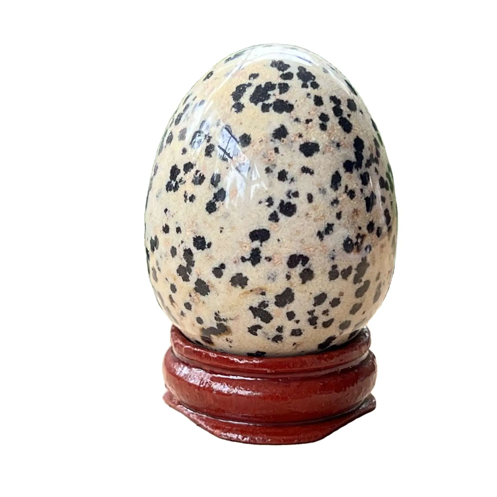 Natural Dálmata jaspe ovo Cristal Chakra Metafísica Meditação Cura Power Egg A Preço de Atacado