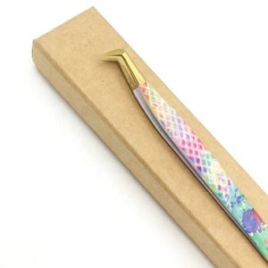 Pinzas para pestañas profesionales antiestáticas de acero inoxidable de primera calidad, función antimagnética, mango cómodo, pestañas negras mate - Product Image 2