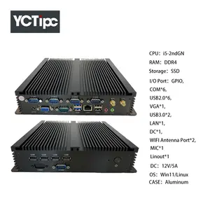 YCTipc OEM personalizado industria Pc DDR3 6com LAN 8usb Industrial Mini Pc Core i5 2nd/3rd Gen Cpu computadora Industrial PC