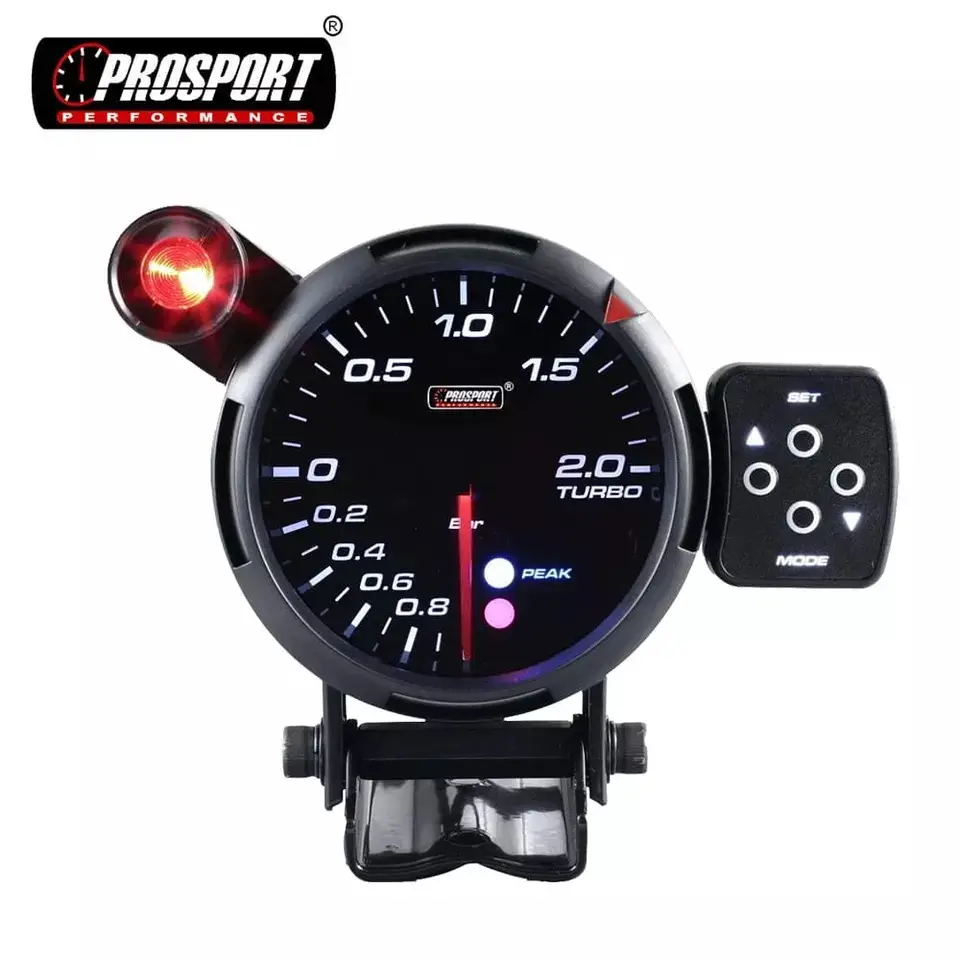 Universele Prosport Zwitserse Stappenmotor Beweging Bar Psi Boost Gauge 80Mm-1 ~ 2 Bar/-30 ~ 30PSI