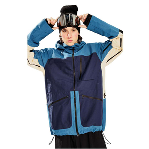 Chaqueta de esquí personalizada al por mayor, talla grande, transpirable, impermeable, para exteriores, con función de calefacción, color azul. - Product Image 5