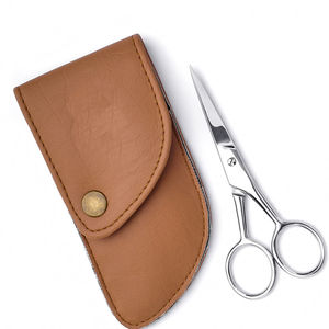 Ciseaux professionnels personnalisés en acier inoxydable à lame droite pour manucure, cuticules et moustache, beauté, tranchants, avec manche en plastique - Product Image 2