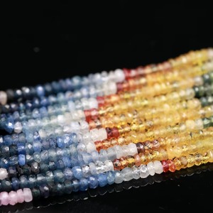 Best-seller perles de rondelle à facettes multi-saphir perles arc-en-ciel multi-saphir pour bijoux en pierre personnalisés - Product Image 4