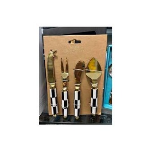 Juego de cuchillos de queso de acero inoxidable económico con diseño de resina chapada en oro Mango hecho a mano Lindo para uso en la cocina - Product Image 6