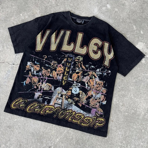 Tùy Chỉnh Rhinestone T-Shirt Cổ Điển Axit Rửa Sạch Tee O Cổ Nặng 100% Cotton Dtg In Boxy Cắt Đồ Họa T Áo Sơ Mi Nam - Product Image 5