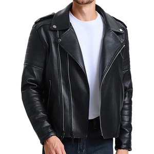 Venta al por mayor al aire libre nuevo estilo desgastado PU cuero ecológico impermeable Stand Collar alta calidad casual chaquetas de cuero hombres - Product Image 5
