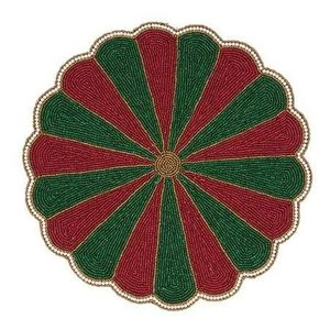 Christmas <b>Seed</b> Beads Embroidery Creative Holiday Placemats Christmas Luxury Handcrafted <b>Seed</b> Beads Beaded Embroidery <b>Mat</b> - Product Image 1