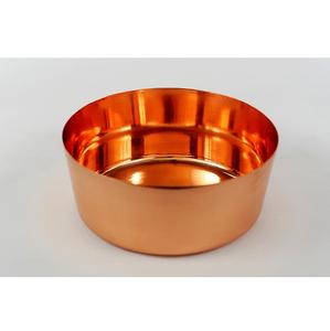 Bol de nourriture pour chien en métal personnalisé en acier inoxydable antidérapant fait à la main de forme ronde enduit de cuivre pour chien de compagnie personnalisé - Product Image 2