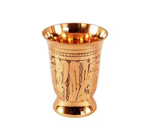 Verre à eau en cuivre pur avec patine antique et détail artisanal fait pour les cuisines biologiques ou la vie consciente - Product Image 2