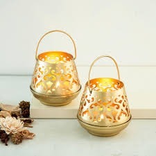 Decorative Metal Tealight Holder Gold Finish for Christmas Gifts Home Decor and Spiritual Ambience - Product Image 5