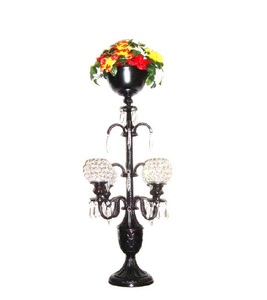 Nickel Plated Polished Aluminum Casting Silver <b>Candelabra</b> With Crystal Votives Handmade Candle Light Decoration in Christmas - Product Image 6