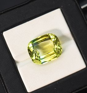 Piedra Preciosa de Turmalina Verde Amarilla de Laboratorio, Corte Cojín, 17X14 mm, Piedra Preciosa Suelta Impecable para Joyería - Product Image 2