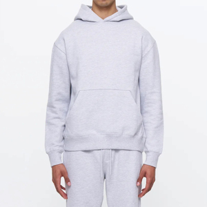 Survêtement gris en molleton lourd de qualité OEM ODM pour hommes-Ensemble sweat à capuche et jogging confortable et confortable, idéal pour l'hiver - Product Image 6