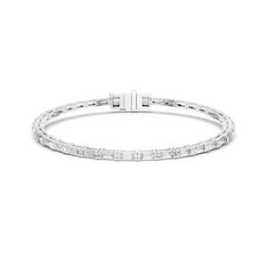 Pulsera de tenis con diamantes de laboratorio de 3.7 CT, corte baguette, en oro de 10, 14 y 18 quilates y plata 925. Opciones en oro rosa, amarillo y blanco. Lujo. - Product Image 2