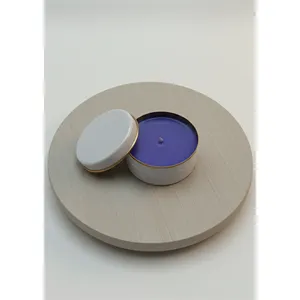 Luxurious Purple Tin Candle Lavender Scent Aromatherapy <b>Paraffin</b> Wax for Home Decoration for Valentine's Day Bath for Holidays - Product Image 1