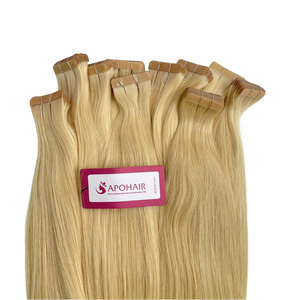 Paquete de cabello humano crudo recto de 18 pulgadas, cabello virgen de alta calidad, Color Piano #613, cinta vietnamita, cabello Remy doble dibujado - Product Image 1