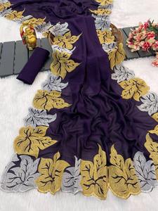 Evergreen Designer Outfit Belle Couleur Vichitra Soie Saree Blouse Avec Zari Travail Magnifique À La Recherche Top Qualité Femme Mode - Product Image 2