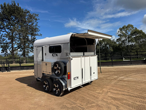Nouvelle remorque équine en aluminium 2026 pour 2 chevaux, chargement direct, capacité maximale 2000 lb, baie large, tailles 5ft, 14ft, 16FT, 20FT - Product Image 2