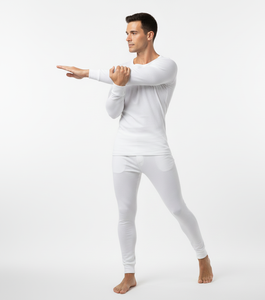 WinterCore White Men <b>Thermal</b> Suit Full Sleeve Soft Breathable Fabric Engineered for Reliable Cold Protection - Product Image 4