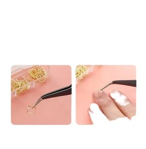 Pinzas de Precisión de Acero Inoxidable para Extensión de Pestañas, Suministro Directo de Fábrica, con Puntas Curvas y Rectas, Herramientas para Principiantes - Product Image 3