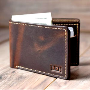 Luxury Vintage Bifold <b>Wallet</b> for Men WML-0142 Full Grain Leather Thin & Brown RFID Protected - Product Image 3