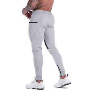 Pantalones deportivos de nuevo diseño para hombre, ropa deportiva transpirable de algodón, entrenamientos atléticos para gimnasio con bolsillos con cremallera, teñido liso - Product Image 6