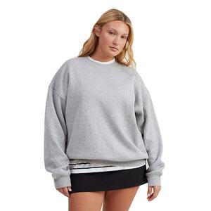 เสื้อกันหนาวลำลองไซส์ใหญ่ ผ้าโพลีเอสเตอร์/คอตตอนถัก ยืดหยุ่น ไม่ยับ ใส่สบาย คอวีทรงหลวมสำหรับผู้หญิง ขายส่ง - Product Image 2