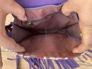 New Hot Sale Jacquard Handmade Suede Fringe Leather Sling Bag Multi Use New Vintage Design Crossbody Bag Cheap Rate Bulk Product - Product Image 6