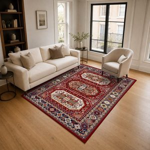 <b>RUGS</b> DEPOT LXDP-0991 Wholesale Red Burgundy Modern Vintage Digital Printed Machine Washable Chenille Area <b>Rug</b> <b>Non</b> <b>Slip</b> - Product Image 2