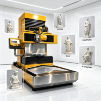 Routeur CNC vertical 5 axes pour la gravure sur pierre avec contrôle PLC automatique, capacité de 1200 mm pour la sculpture 3D sur marbre et granit