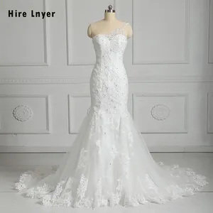 Aster garden New Arrive Romantic One Shoulder Lace Up Back White Appliques Beading Crystal Honorable Mermaid Wedding Dresses