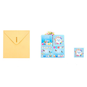 การ์ดอวยพรของขวัญไข่อีสเตอร์พร้อมซองจดหมายและโน้ตเชิญสไตล์ดอกไม้กระดาษ3D - Product Image 6