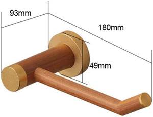 Portarrollos de papel higiénico de diseño Vintage de madera Portarrollos de papel higiénico montado en la pared con tornillos - Product Image 2