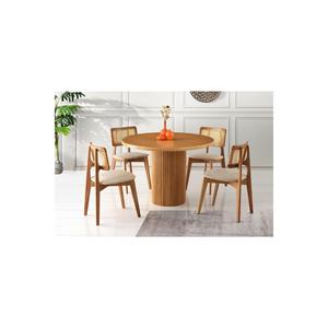 Set di sedie tavolo da pranzo rotondo in legno Nova Zion