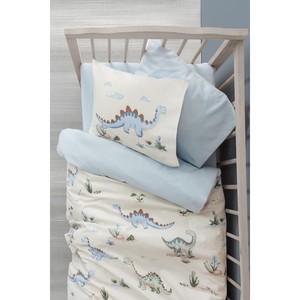 Juego de Ropa de Cama para Bebé Dinoro Azul 100% Algodón con Técnicas de Tejido y Patrón de Dibujos Animados por Cotton Box - Product Image 1