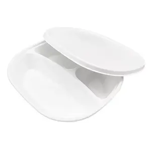 Coperchio in bagassa usa e getta per vassoio pranzo per contenitori ecologici usa e getta - Product Image 1