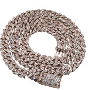 Testeur de diamant Moissanite 9MM VVS1 or blanc 14 carats fini en argent sterling 925 chaîne cubaine pendentif ou breloque de style hip-hop - Product Image 1