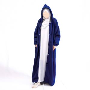 Custom Oversized Cotton Sweatshirt for Fall Winter Women's Modest Hoodie Zip for Gym Sportswear Muslim Girls' Long <b>Islamic</b> - Product Image 2