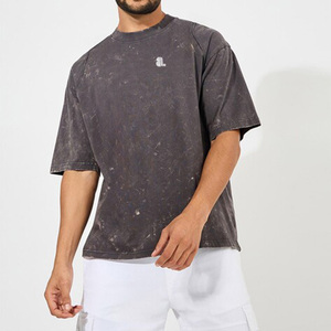 Camiseta de Hombre Vintage de Alta Calidad, 100% Algodón, Lavado Ácido, Estilo Pesado, Lavado Ácido para Hombre, Talla Grande, Desgastada - Product Image 3