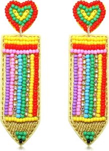 Pendientes de cuentas de diseño blanco y naranja de estilo americano europeo, conjunto de accesorios de ropa bohemios, estilo occidental empanado dorado al por mayor - Product Image 6