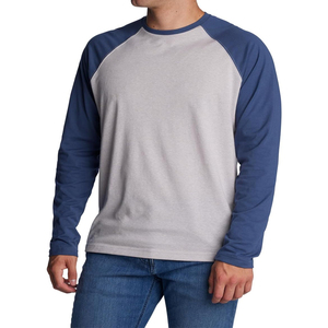 คุณภาพสูงผู้ชาย Raglan ลูกเรือคอยาวแขนยาวเสื้อยืดที่กําหนดเองผ้าฝ้าย 100% สีเปล่า Raglan แขนเสื้อยืดสําหรับชาย - Product Image 6