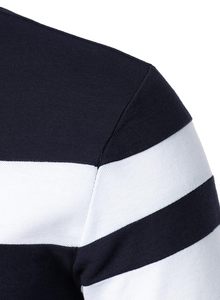 Polo décontracté pour homme à rayures contrastées, col à revers, manches longues, grande taille, style européen et américain, tendance - Product Image 5