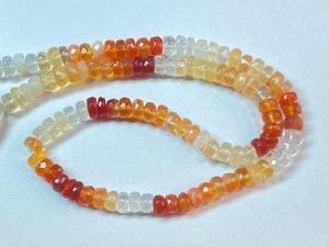 Cuentas de ópalo de fuego mexicano sombreado Rondelle facetado de 5,50-6mm de calidad AA Cuentas de piedra de hilo de 14 \ "Cuentas de Rondelle facetadas de 5,50-6mm - Product Image 4