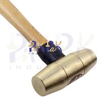 Martillo de latón de 2 libras con cabeza redonda de 30 mm x 110 mm, mango de madera, herramientas de bricolaje para joyería y metalistería, personalizable OEM