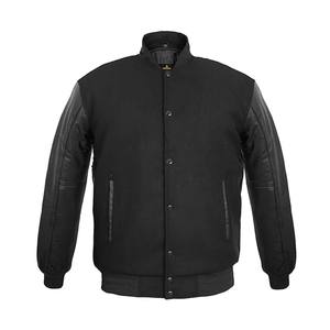 Veste de rembourrage universitaire en cuir PU épais pour hommes de High Street avec broderie en cristal veste Letterman d'automne - Product Image 6